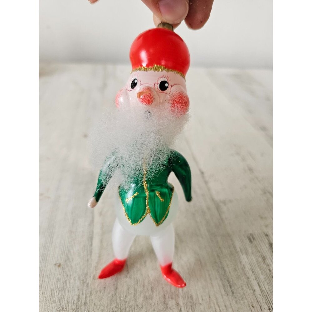 carlini ? Dwarf elf Italian glass ornament AS IS Xmas tree